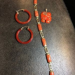 14k jade set